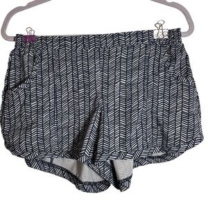 Athleta Women's Tropic Stellar Herringbone Navy/White Athletic Shorts Size Small